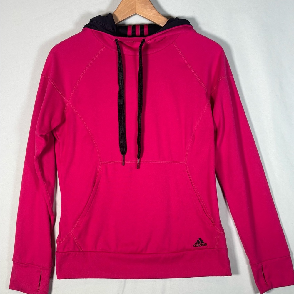 Adidas Vibrant Pink Hoodie with Black Details